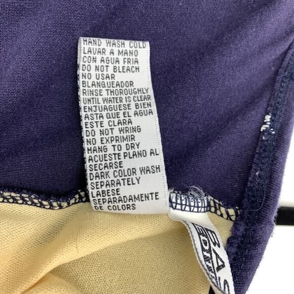 SOLD Vintage 90s Skirted Swimsuit Womens Sz 1X Nevy Blue Celestial Print Zip - Picture 8 of 8